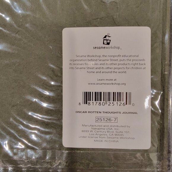*NEW*  Sesame Street Oscar Rotten Thoughts Journal - Picture 2 of 6